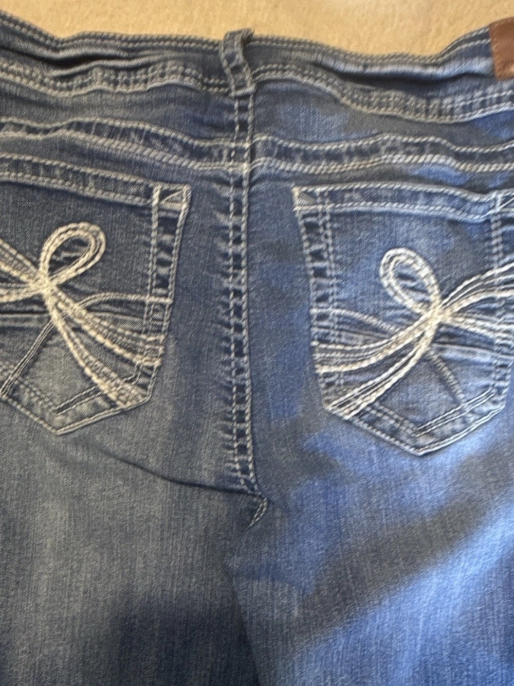 Classic Women's Blue Denim Jeans with Embroidered Back Pockets